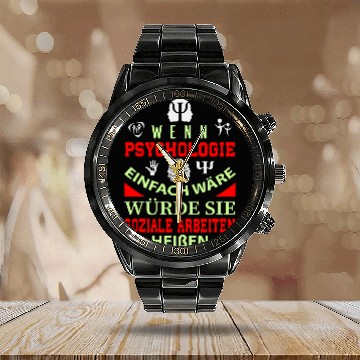 Discover If psychology would be easy for a student Baseball Tees Calendar Steel Band Watch