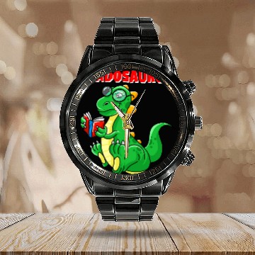 Discover Cool Readosaurus Funny Dinosaur Reading Book Lover Gift 2 Baseball Tees Calendar Steel Band Watch