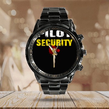 Discover Halloween Adult Costume Pilot Security Dad Mom 1 Calendar Steel Band Watch