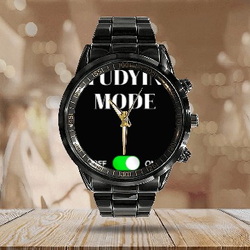Discover Studying Mode On Funny Gift School College Student Calendar Steel Band Watch