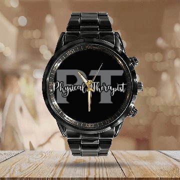 Discover PT Rehab Physical Therapy Recover Physical Therapist Calendar Steel Band Watch
