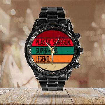 Discover Plastic surgeon superhero legend Calendar Steel Band Watch