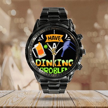 Discover Funny Pickleball I Have A Dinking Problem 2 Calendar Steel Band Watch