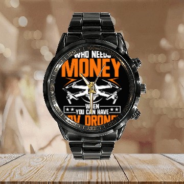 Discover FPV Drone with Camera Drone Goggles Drone Kit Quadroctoper Calendar Steel Band Watch