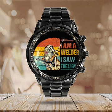 Discover Metal Worker Welding Welder Dad Work Men Calendar Steel Band Watch