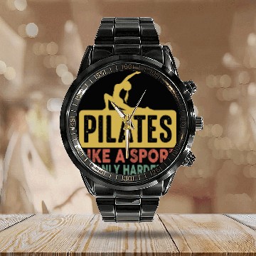 Discover Womens Funny Instructor Pilates Exercise Lover Yoga Teacher Class Baseball Tees Calendar Steel Band Watch