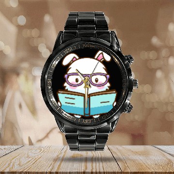 Discover Student Teacher Bunny Calendar Steel Band Watch