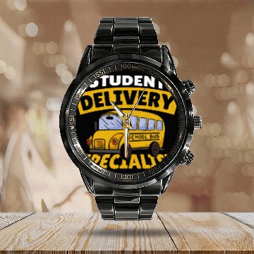 Discover Student Delivery Specialist School Bus Driver Calendar Steel Band Watch