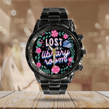 Discover Book Lover Library Room Librarian Quote Calendar Steel Band Watch