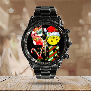 Discover Love Pickleball Ball Christmas Tree Lights Decorations xmass Calendar Steel Band Watch