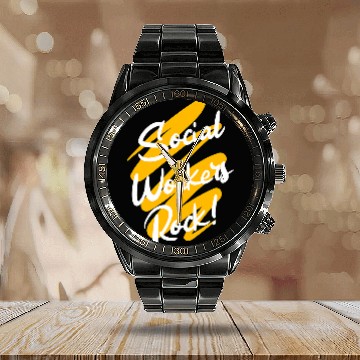 Discover Social worker social work funny saying 1 Baseball Tees Calendar Steel Band Watch
