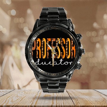 Discover Professor Educator leopard Fall Autumn Lovers Thanksgiving Calendar Steel Band Watch