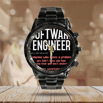 Discover Software Engineer Definition Computer Programmer Developer Calendar Steel Band Watch