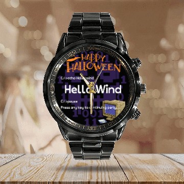Discover Halloween Programmer Coder Software Web Developer Coding 12 Calendar Steel Band Watch