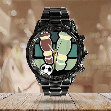Discover Board Game Table Soccer Foosball Zip Calendar Steel Band Watch