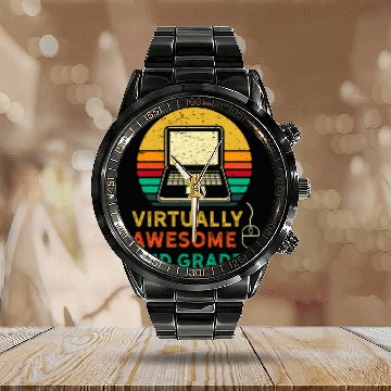 Discover Zooming Awesome Virtual ELEarning 2nd Grade Back to School Calendar Steel Band Watch