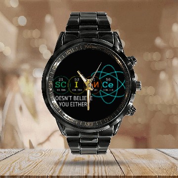 Discover Professor Chemist Elements Scientist periodic Table Student 1 Calendar Steel Band Watch