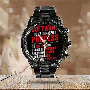 Discover Software Development Process Programming Calendar Steel Band Watch