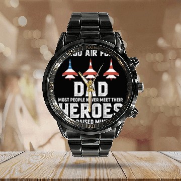 Discover Proud Air Force Dad Calendar Steel Band Watch Calendar Steel Band Watch