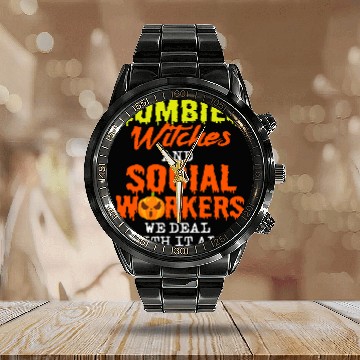 Discover Halloween Social Work Assistance Curative Education nurses Calendar Steel Band Watch