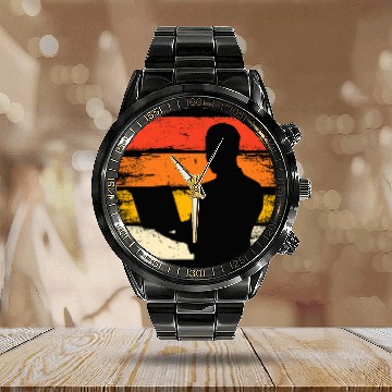 Discover Software Engineer Retro Programmer Computer Developing 1 Calendar Steel Band Watch