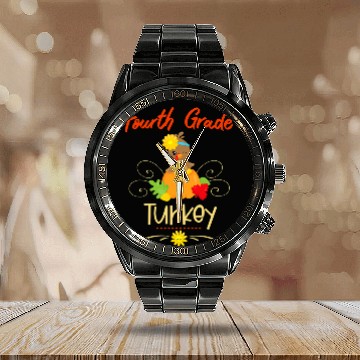 Discover Fourth Grade Turkey Student School Thanksgiving For Girls Baseball Tees Calendar Steel Band Watch