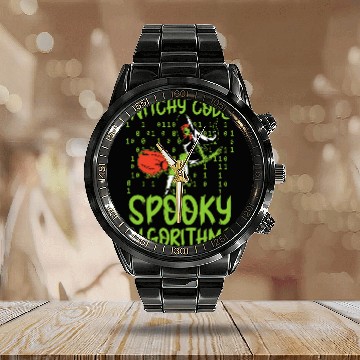 Discover Witchy Code Spooky Algorithms Programmer Halloween Calendar Steel Band Watch