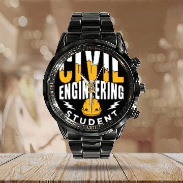 Discover Civil Engineering Student Job Profession Civil Engineer Calendar Steel Band Watch