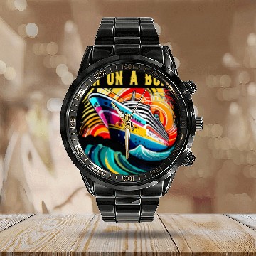 Discover Im On A Boat Cruise Ship Vacation Group Matching Baseball Tees Calendar Steel Band Watch
