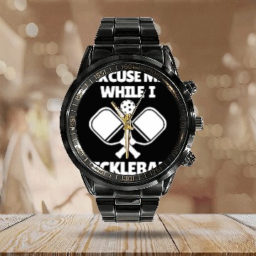 Discover Funny Pickleball Paddle Dink Shot Legend Pickler Player Calendar Steel Band Watch