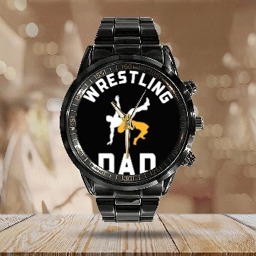 Discover Wrestling Dad 2 Calendar Steel Band Watch