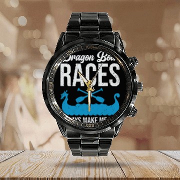 Discover Dragon Boat Races Zip Calendar Steel Band Watch