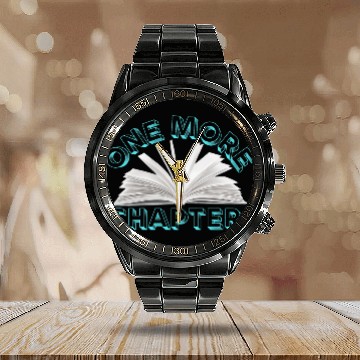 Discover One More Chapter Book Lover Reader Reading Teacher 1 Baseball Tees Calendar Steel Band Watch