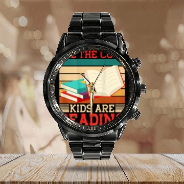 Discover Reading Backprint Design For Book Lover 1 Calendar Steel Band Watch