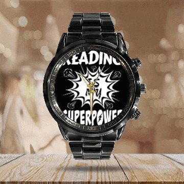 Discover Book Reader Superpower Calendar Steel Band Watch