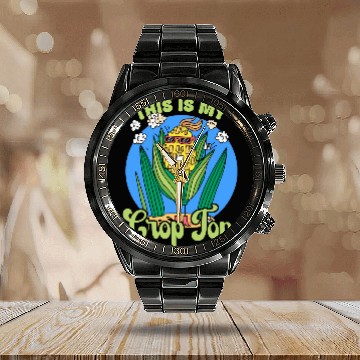 Discover Corn Lover This Is My Crop Top Corn Farmer Calendar Steel Band Watch