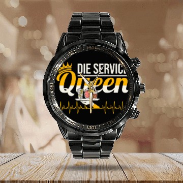 Discover Waitress Service Saying Heartbeat Operation Servicekraft Calendar Steel Band Watch
