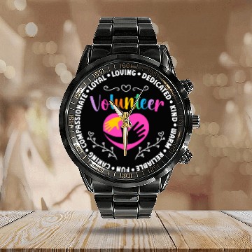 Discover Volunteer Appreciation Circle Voluntary Worker Volunteering Baseball Tees Calendar Steel Band Watch