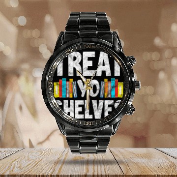 Discover Reading Book Reader Treat Yo Shelves Bookworm Distressed Baseball Tees Calendar Steel Band Watch