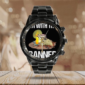 Discover Im With The Banned for a Book Lover Calendar Steel Band Watch