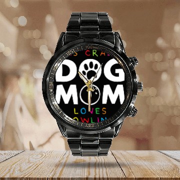 Discover Dog Mother Bowler Funny Bowling Calendar Steel Band Watch