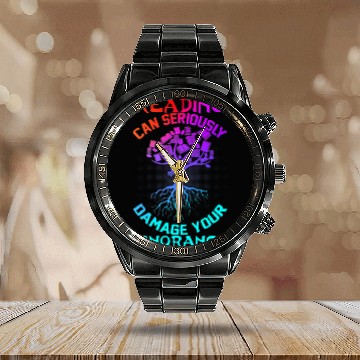 Discover Reading Book Meme Design For Book Lovers Readers Calendar Steel Band Watch