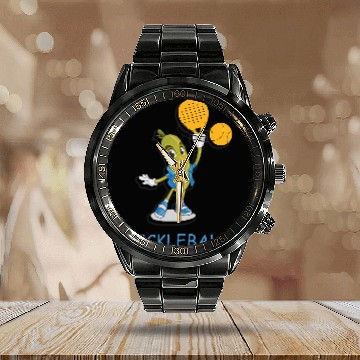 Discover Funny Pickleball quote tennis cool Pickleball Calendar Steel Band Watch