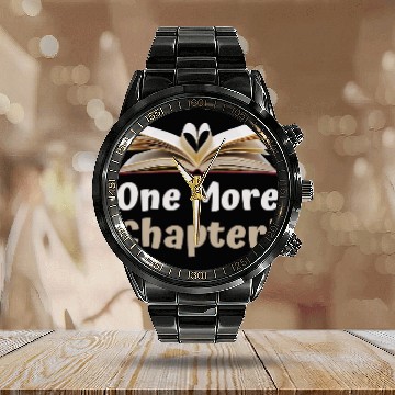 Discover One More Chapter Book Lover Reader Reading Teacher Calendar Steel Band Watch