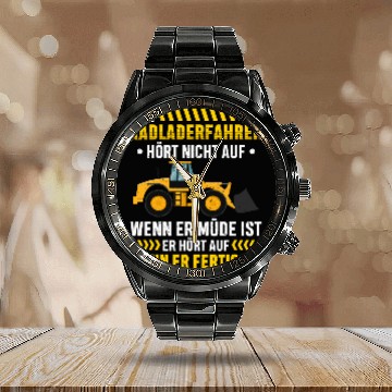 Discover Wheel Loader Driver Stops When Ready Wheel Loader Construction Worker Calendar Steel Band Watch
