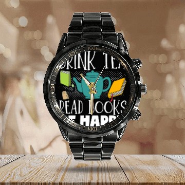 Discover Drink Tea Read Books Be Happy Reading Book Reader Baseball Tees Calendar Steel Band Watch