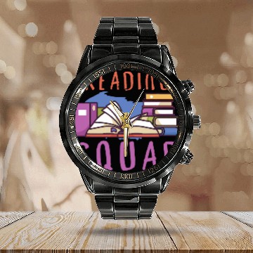 Discover Book Reader Reading Literature Bookworm 9 Calendar Steel Band Watch