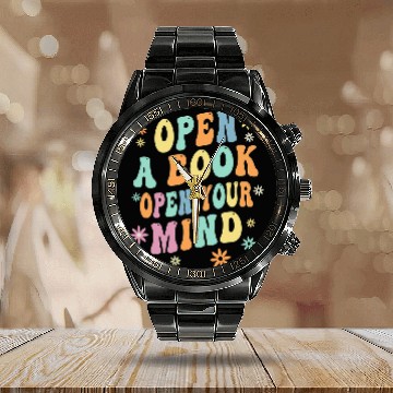 Discover Open A Book Open Your Mind Book Reader Flower Apparel Calendar Steel Band Watch