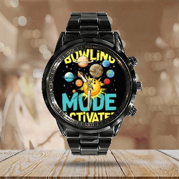 Discover Bowling Mode Activated Calendar Steel Band Watch