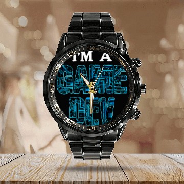 Discover Im a Game Dev Computer Circuit Programming Calendar Steel Band Watch